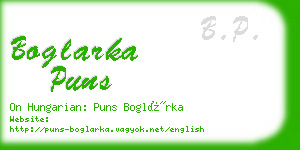 boglarka puns business card